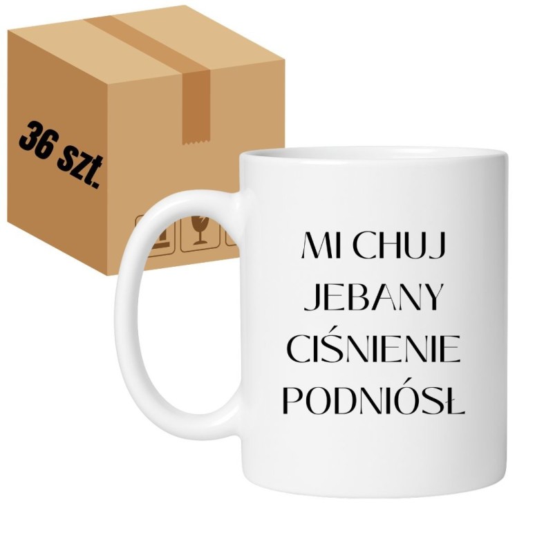 HURT cały karton 36 sztuk 36 x Kubek z TikToka Mi chuj jebany ciśnienie podniósł