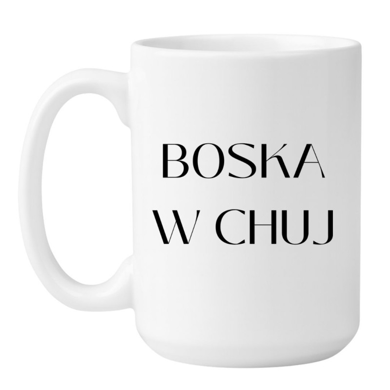 Kubek duży 450 ml z napisem Boska w chuj