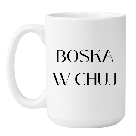 Kubek duży 450 ml z napisem Boska w chuj