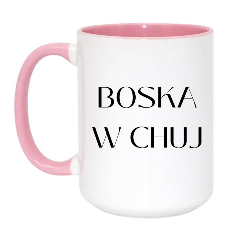 Kubek duży 450 ml z napisem Boska w chuj