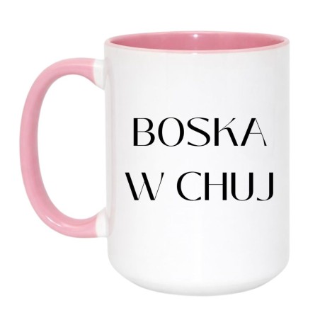 Kubek duży 450 ml z napisem Boska w chuj
