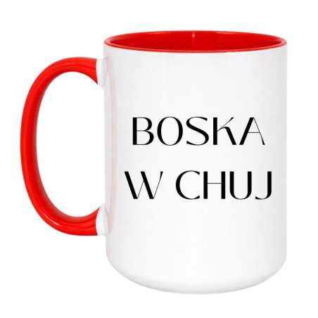 Kubek duży 450 ml z napisem Boska w chuj