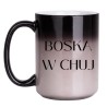 Kubek magiczny duży 450 ml z napisem Boska w chuj