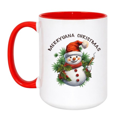 Kubek duży z bałwankiem i napisem Merryuana Christmas