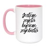 Kubek duży biało-różowy 450 ml z chamskim napisem – humorystyczny kubek dla dorosłych