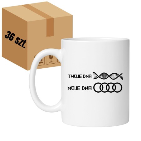 HURT Cały Karton 36 x Kubek 330 ml Twoje DNA moje DNA Audi