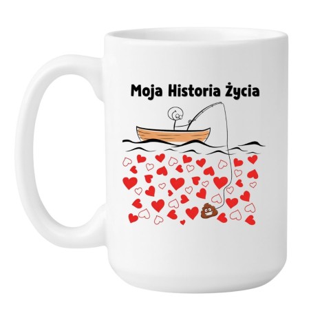 Śmieszny kubek 450 ml 'Moja historia życia'