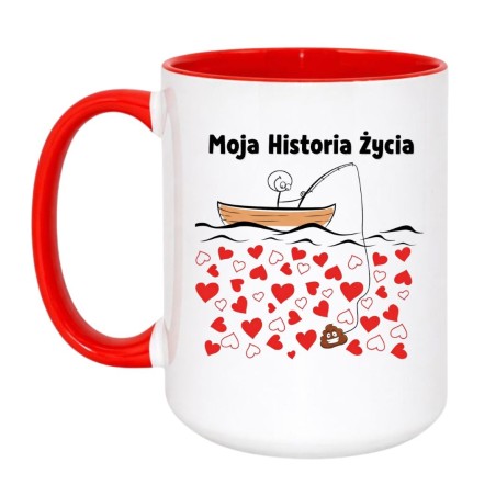 Śmieszny kubek 450 ml 'Moja historia życia'