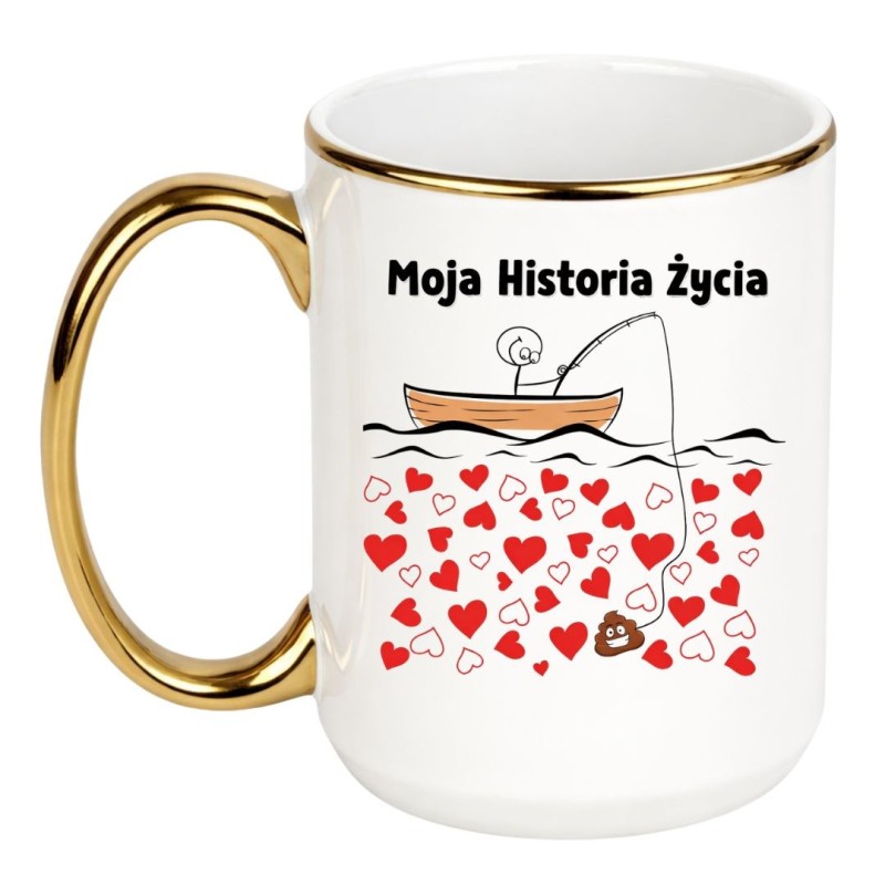 Śmieszny kubek 450 ml 'Moja historia życia'