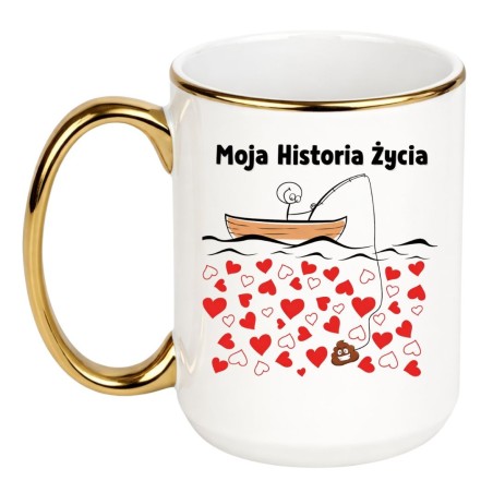 Śmieszny kubek 450 ml 'Moja historia życia'