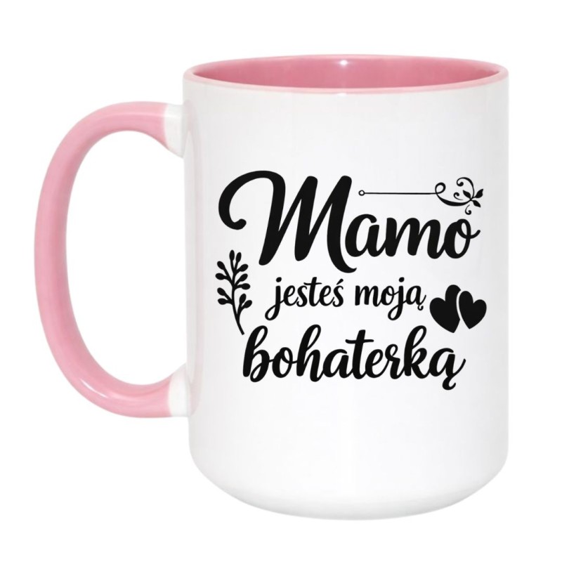 Kubek duży 450 ml dla mamy "Mamo jesteś moją bohaterką"
