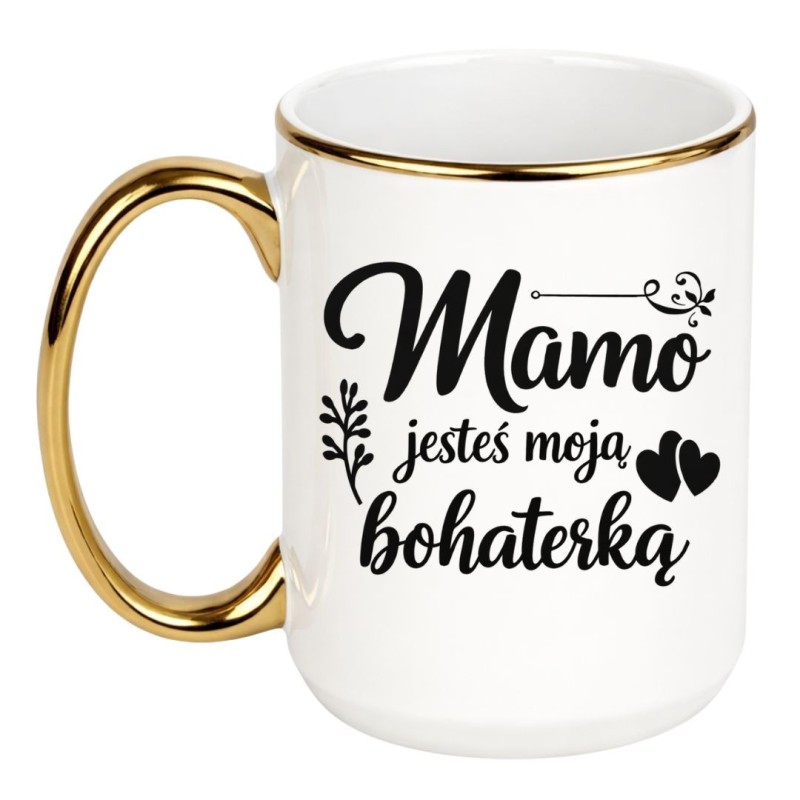 Kubek duży 450 ml dla mamy "Mamo jesteś moją bohaterką"