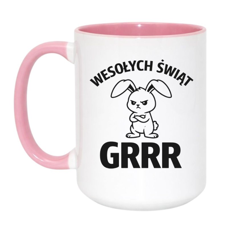 Kubek 450 ml wielkanocny z zającem WESOŁYCH ŚWIĄT