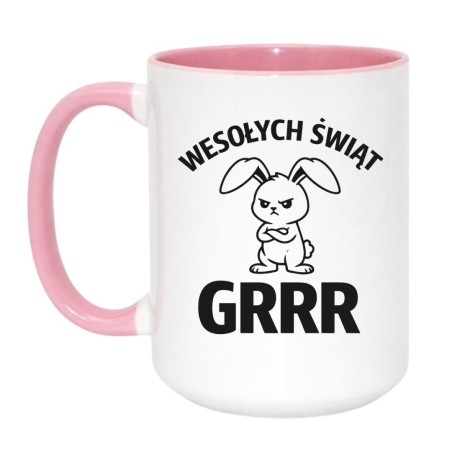 Kubek 450 ml wielkanocny z zającem WESOŁYCH ŚWIĄT