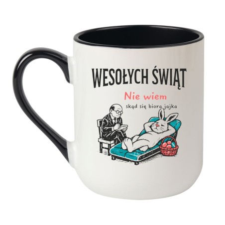 Śmieszny kubek wielkanocny na prezent z napisem Wesołych Świąt