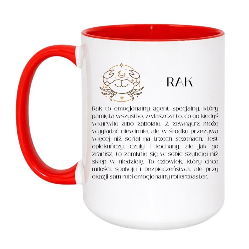 Kubek duży 450 ml astrologiczny ze znakiem zodiaku dla Raka