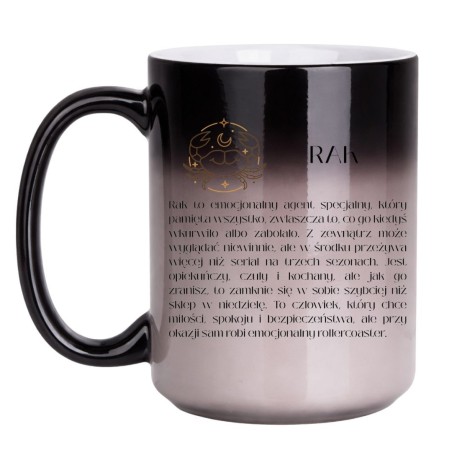 Kubek zmieniający kolor duży 450 ml astrologiczny ze znakiem zodiaku dla Raka