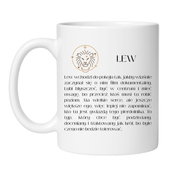 Kubek ze znakiem zodiaku LEW astrologiczny prezent
