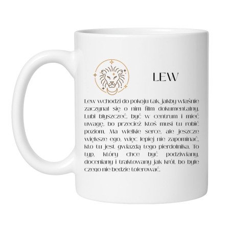 Kubek ze znakiem zodiaku LEW astrologiczny prezent