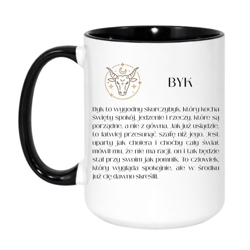 Śmieszny kubek astrologiczny dla Byka na prezent