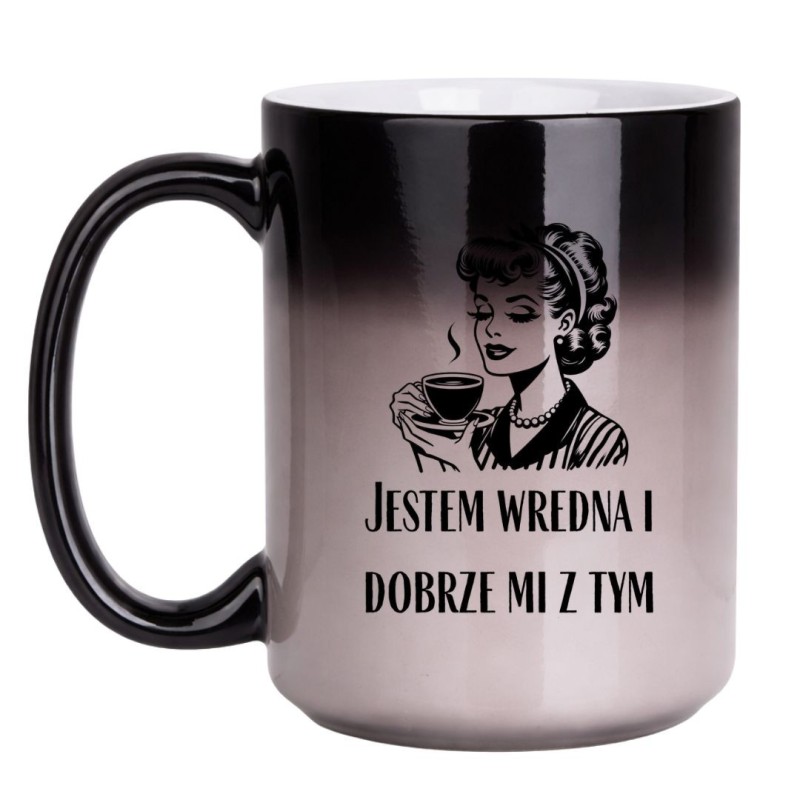 KUBEK „JESTEM WREDNA I DOBRZE MI Z TYM” DUŻY MAGICZNY