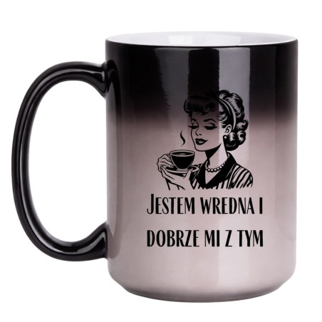 KUBEK „JESTEM WREDNA I DOBRZE MI Z TYM” DUŻY MAGICZNY
