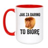 Kubek duży biało-czerwony 450 ml z grafiką – humorystyczny kubek z nadrukiem, śmieszny prezent do biura.