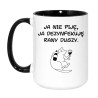 Kubek duży biało-czarny 450 ml z humorystycznym nadrukiem kota – śmieszny kubek z nadrukiem
