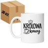 HURT 36x Kubek 330 ml z napisem KRÓLOWA KAWY Karton