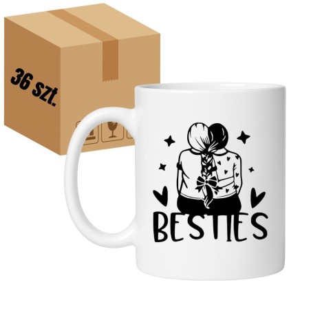 HURT 36 sztuk Kubek dla przyjaciółek z napisem BESTIES i postacią dwóch dziewczyn