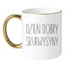 Kubek z wyrazistym napisem dla osoby z ciętym humorem