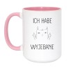 Kubek duży biało-różowy 450 ml z zabawną ilustracją kota – gadżet dla osób z dystansem