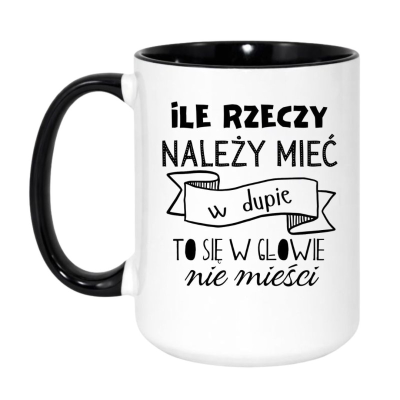 Kubek duży biało-czarny 450 ml z chamskim napisem – śmieszny kubek z nadrukiem bez cenzury, sprawdź bestseller.