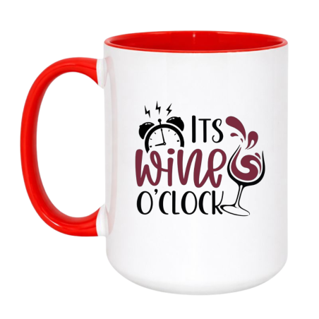 Kubek z nadrukiem It's Wine O'Clock prezent na wieczór panieński