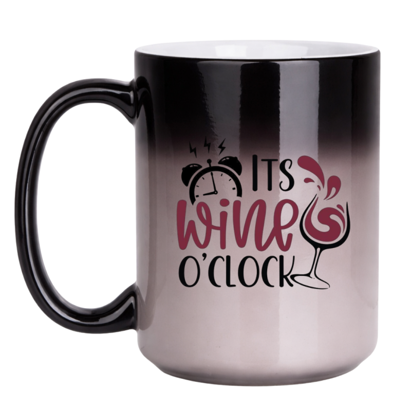 KUBEK "IT'S WINE O'CLOCK" DUŻY MAGICZNY