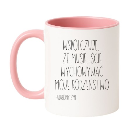 Śmieszny kubek dla rodziców od ulubionego syna na prezent