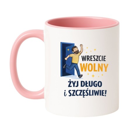kubek wreszcie wolny prezent na nowy etap życia humorystyczny