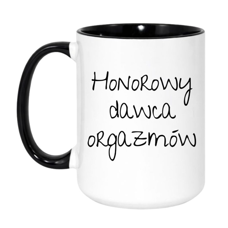 Kubek duży biało-czarny 450 ml z nadrukiem bez cenzury – śmieszny kubek dla dorosłych