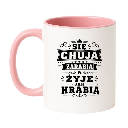 kubek ceramiczny z czarnym nadrukiem humorystycznym
