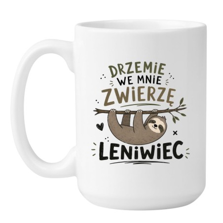 Śmieszny kubek z leniwcem do pracy i na prezent