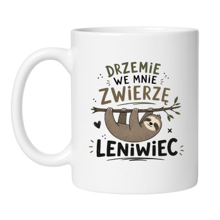 Śmieszny kubek z leniwcem do pracy i na prezent