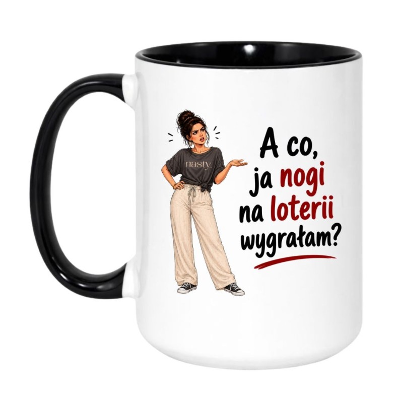 Kubek dla mamy "A co ja nogi na loterii wygrałam?" prezent na Dzień Matki