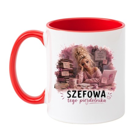 kubek dla szefowej z zabawnym napisem