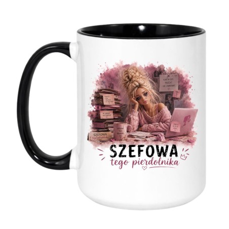 kubek z napisem Szefowa tego pierdolnika