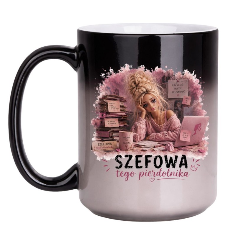 Magiczny kubek zmieniający kolor SZEFOWA TEGO PIERDOLNIKA