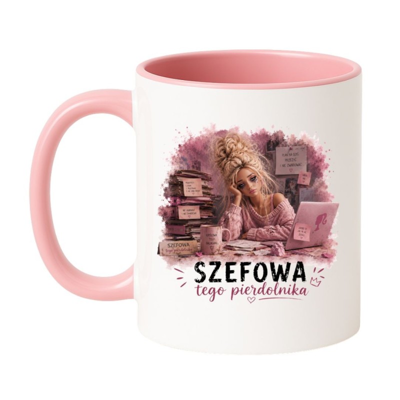 Kubek SZEFOWA TEGO PIERDOLNIKA - prezent dla szefowej