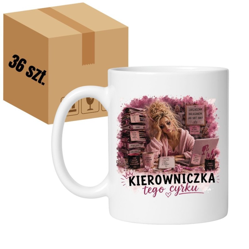 HURT 36x Kubek Kierowniczka tego cyrku karton 36 sztuk