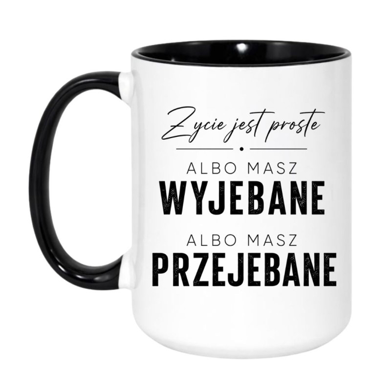 Chamskie kubki z zabawnym tekstem