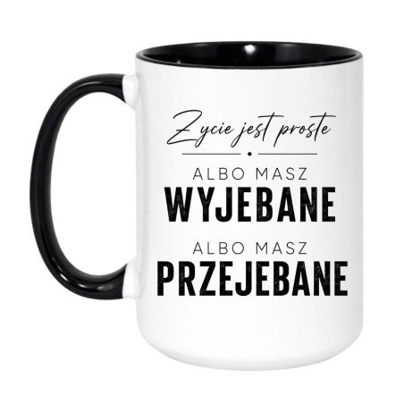Chamskie kubki z zabawnym tekstem