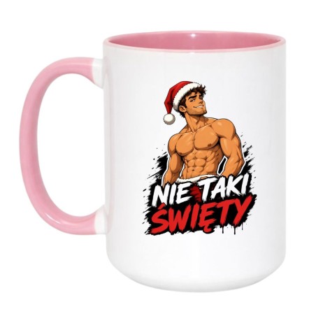 Kubek z napisem Nie Taki Święty dla kumpla